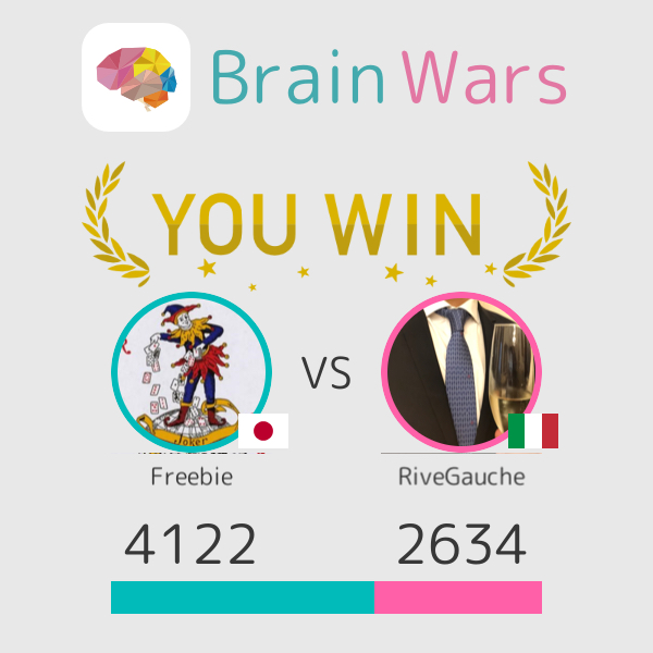 SoundMind_BW's tweet photo. I challenged RiveGauche and won:) Challenge players from around the world! #BrainWars https://t.co/zuTVyXsB03 https://t.co/qA2lnVNNWE