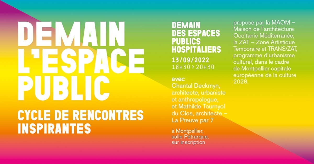 #DEMAIN L'ESPACE PUBLIC : Cycle de rencontres inspirantes | 1ère rencontre du cycle "Demain des espaces publics hospitaliers" - 13/09 à 18h30 à la Salle Pétrarque (#Montpellier).
Gratuit, sur inscription : linktr.ee/demainlespacep…
Dans le cadre de #Montpellier2028.