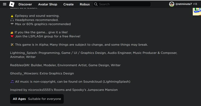 SimulatorCreat's tweet photo. @Roblox_RTC @Bloxy_News @KreekCraft @SharkBloxYT Seems like roblox is rolling out the age guidlines thing (pic 1) and "doors" the game is suitable for everyone (pic 2) https://t.co/o8H6PQ18lA
