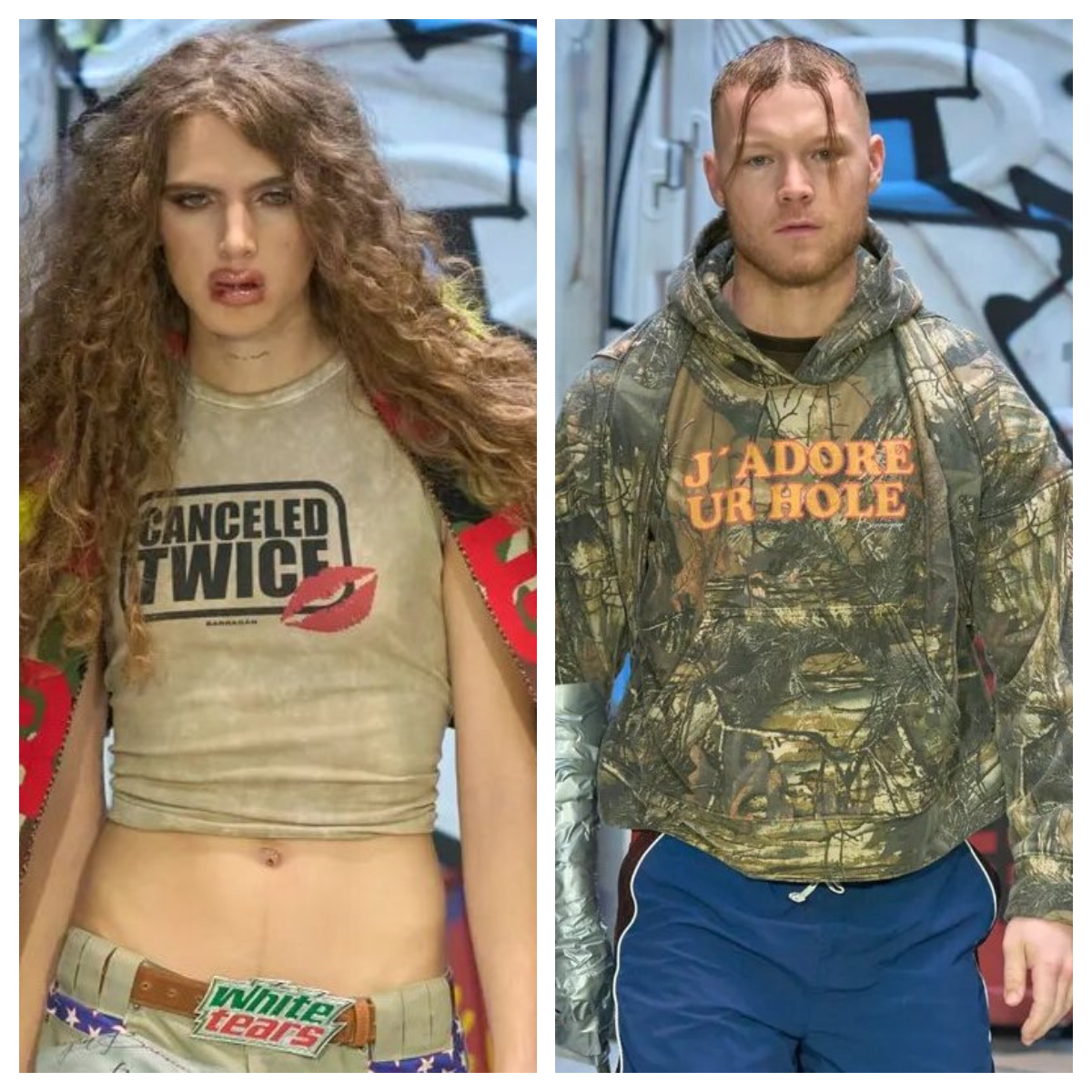 GallianaLa's tweet photo. Victor #Barragán gave his collection the disruptive character of New York through clothes such as: a top made with duct tape or messages printed on tops, T-shirts or sweatshirts -among them: Canceled Twice or J'adore ur hole-. The social criticism is evident. Bravo Victor.
#NYFW https://t.co/0E1SCwUMfG