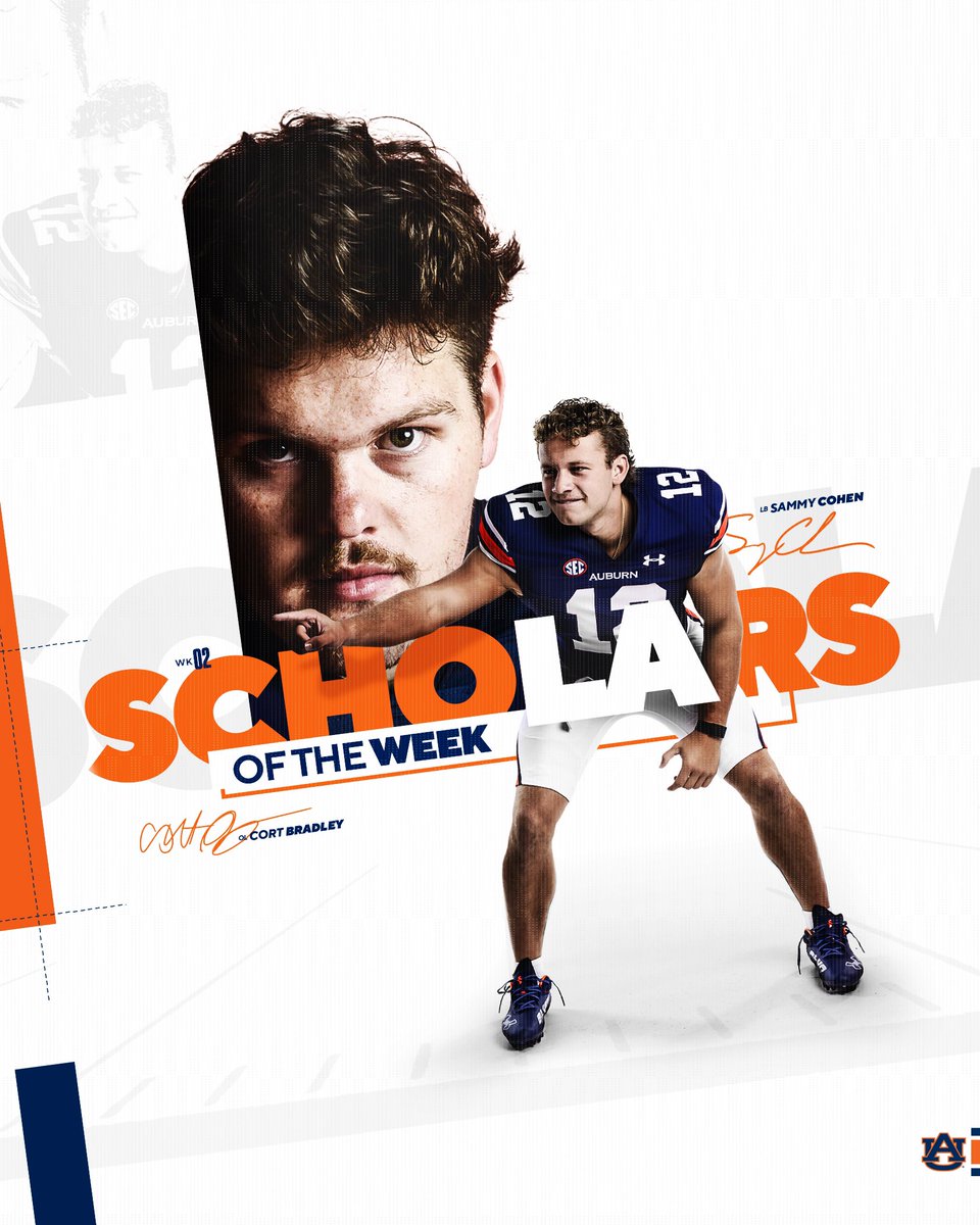 ᴡᴋ2 academic excellence!📚

ᴏ ꜱᴄʜᴏʟᴀʀ <a href="/CortBradley/">Cort Bradley</a> 
ᴅ ꜱᴄʜᴏʟᴀʀ @sammycohen24 

#WarEagle🦅