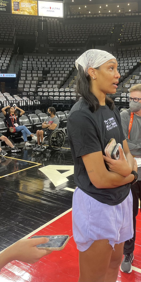 NickHamilton213's tweet photo. A’ja Wilson: “I think about it everyday. I have to bring a championship to this city.” #RaiseTheStakes #WNBAFinals https://t.co/0rCOHHya27