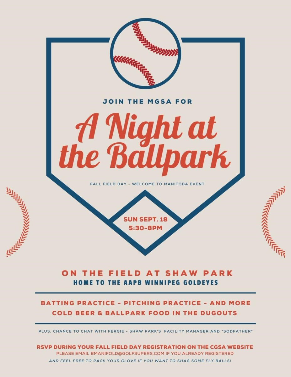 All MGSA members are invited to attend a Night at the Ballpark this Sunday evening.  This is an evening that MGSA is hosting as part of upcoming <a href="/CGSA/">CGSA</a> fall field day.  This is open to ALL MGSA members.  Please RSVP to Barb Manifold at bmanifold@golfsupers.com