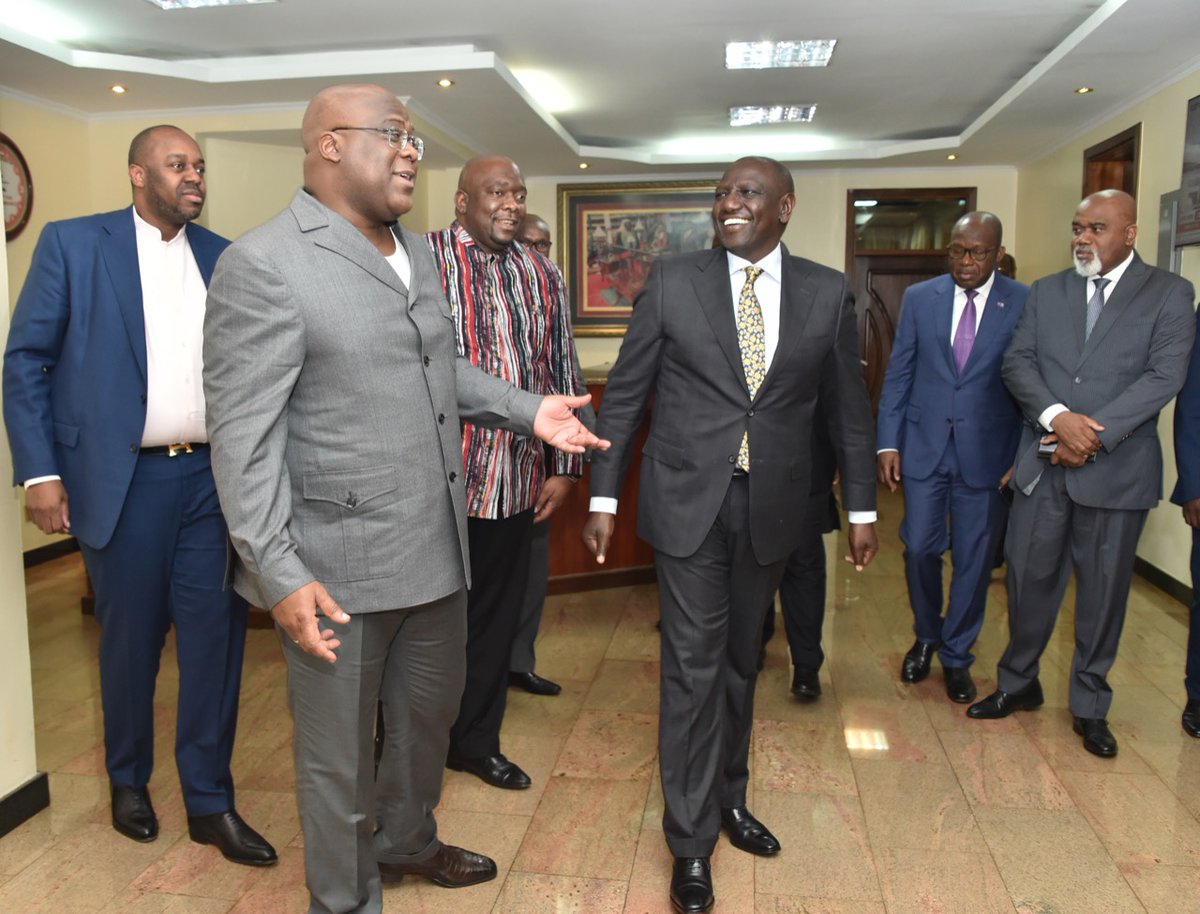 WilliamsRuto's tweet photo. We are indebted to the Democratic Republic of Congo’s cordial friendship with Kenya, which has given room for the exploration of huge economic and social opportunities that are mutually beneficial to the people. https://t.co/sWbt2oD0tN