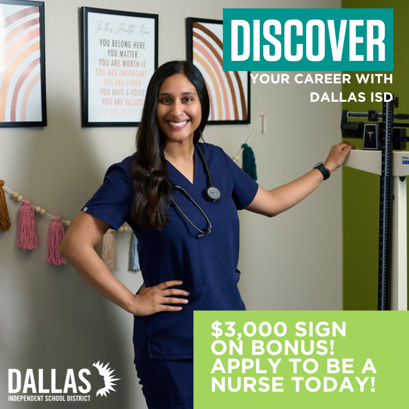 Careers dallas isd on twitter 3 000 sign on bonus for nurses new