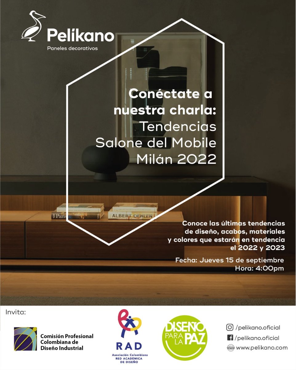 Cdisenoi's tweet photo. Jueves 15 de Septiembre, 4:00 pm* Conéctate con nosotros para conocer las *Tendencias de mobiliario, según Feria de Milán 2022*. Descubre como texturas, materiales y herrajes fueron grandes protagonistas en el espacio. Link: https://t.co/aHaBkJmidq https://t.co/PRNlweOYey