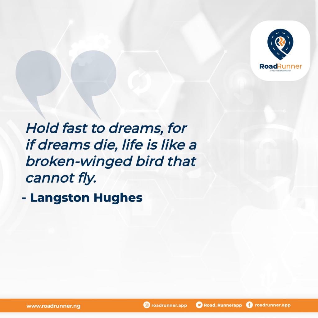 Road_Runnerapp's tweet photo. Just to remind you that your dreams are valid.
#mondaymotivationalquote #motivationalquotes #roadrunner #roadrunnerapp #logistics #logisticscompanyinabuja #logisticsservicesinnigeria #delivery #logisticsanddelivery #abujaswiftdeliveryservice #deliversanywhereinabuja https://t.co/KggslXXy43