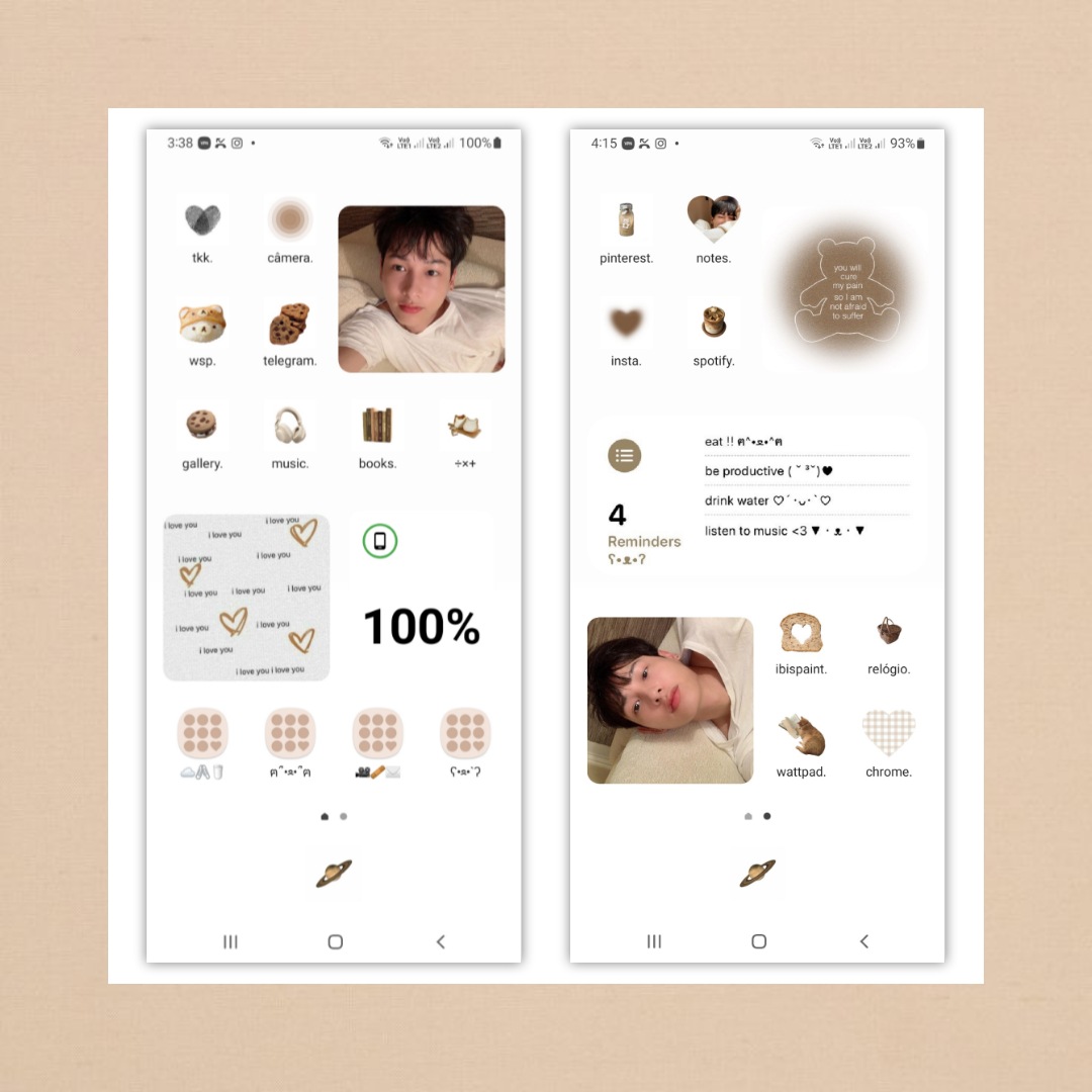 lovsgun's tweet photo. ⵌ☕┆ Como organizar seu celular (ANDROID) desse jeito — a thread. https://t.co/eYodGLYre3