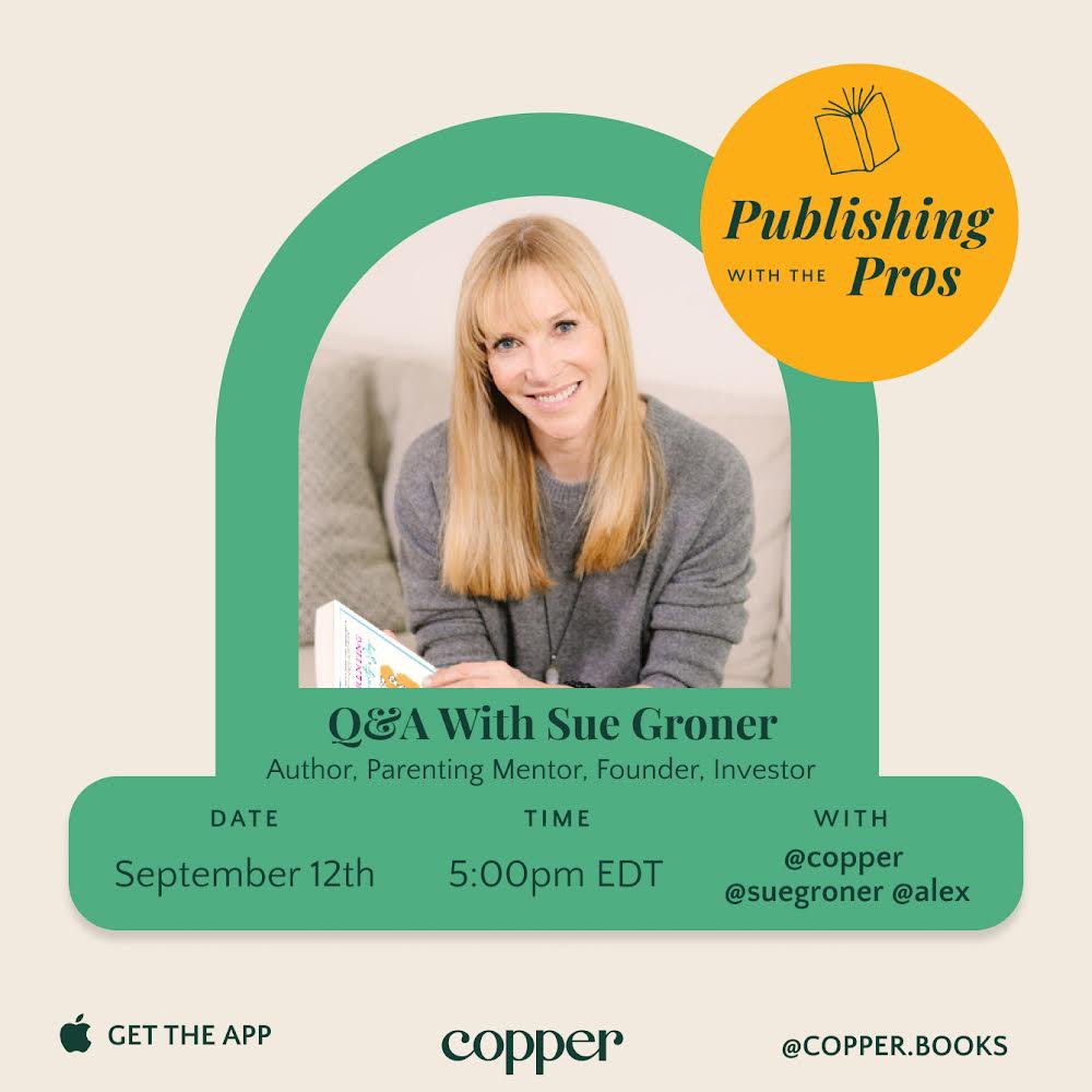 copperbooks's tweet photo. Just two of the great events happening on the #Copper app this week— it’s not too late to join our #PublishingWithThePros Q&amp;A TODAY! Come on in and bring your questions! 📚💡🎉 https://t.co/BgMJUAYCpj