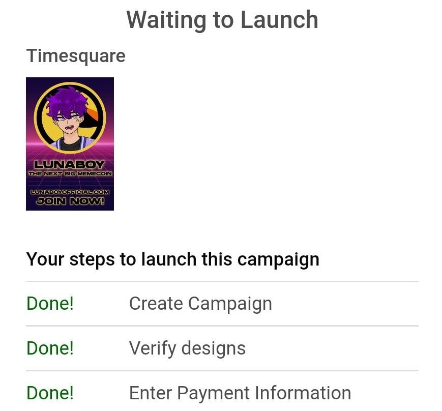 LunaBoyOfficial's tweet photo. 🚨NEWS: We just applied for a billboard ad in New York Times Square! (Launch in 24-48 hours) https://t.co/UjV9bOiNoN