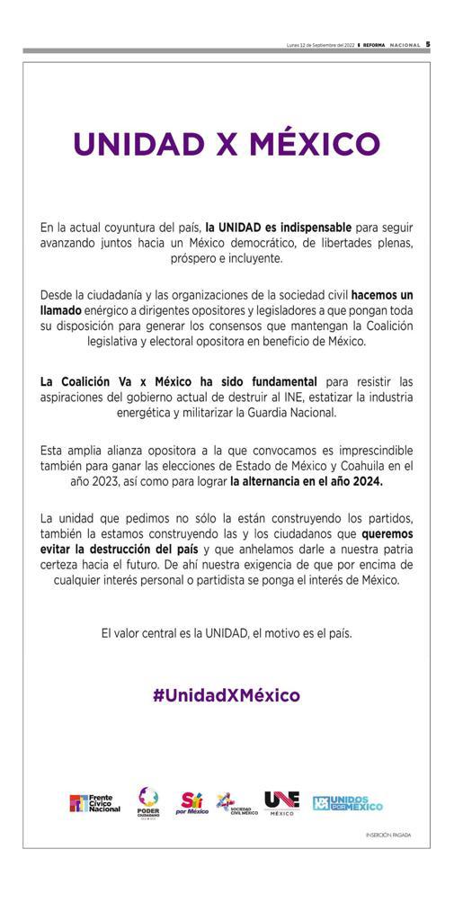 EdomexMision's tweet photo. Solamente #UnidosXMexico podemos tener un México democrático, de libertades plenas, prosperidad e incluyente.
El valor central es la UNIDAD

Y tú te unes a México?
#UnidosPodemosTodo 
#UnidosXMexico https://t.co/U1BDDGs80g