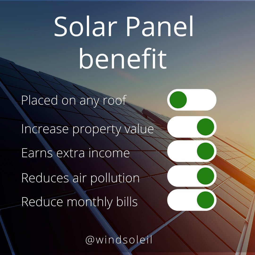 WindSoleil1's tweet photo. Do you know what kind of benefit you will get from the Solar Panels?

Contact us for a FREE Assessment: (888) 944-5765
.
.
 #solarpower #solarinstallation #SolarEnergy #GreenEnergy #SolarSystem #summer #airconditioner #Investment #SavewithSolar #solarpanels #solarenergysystem https://t.co/aC5aZ1x2Ku