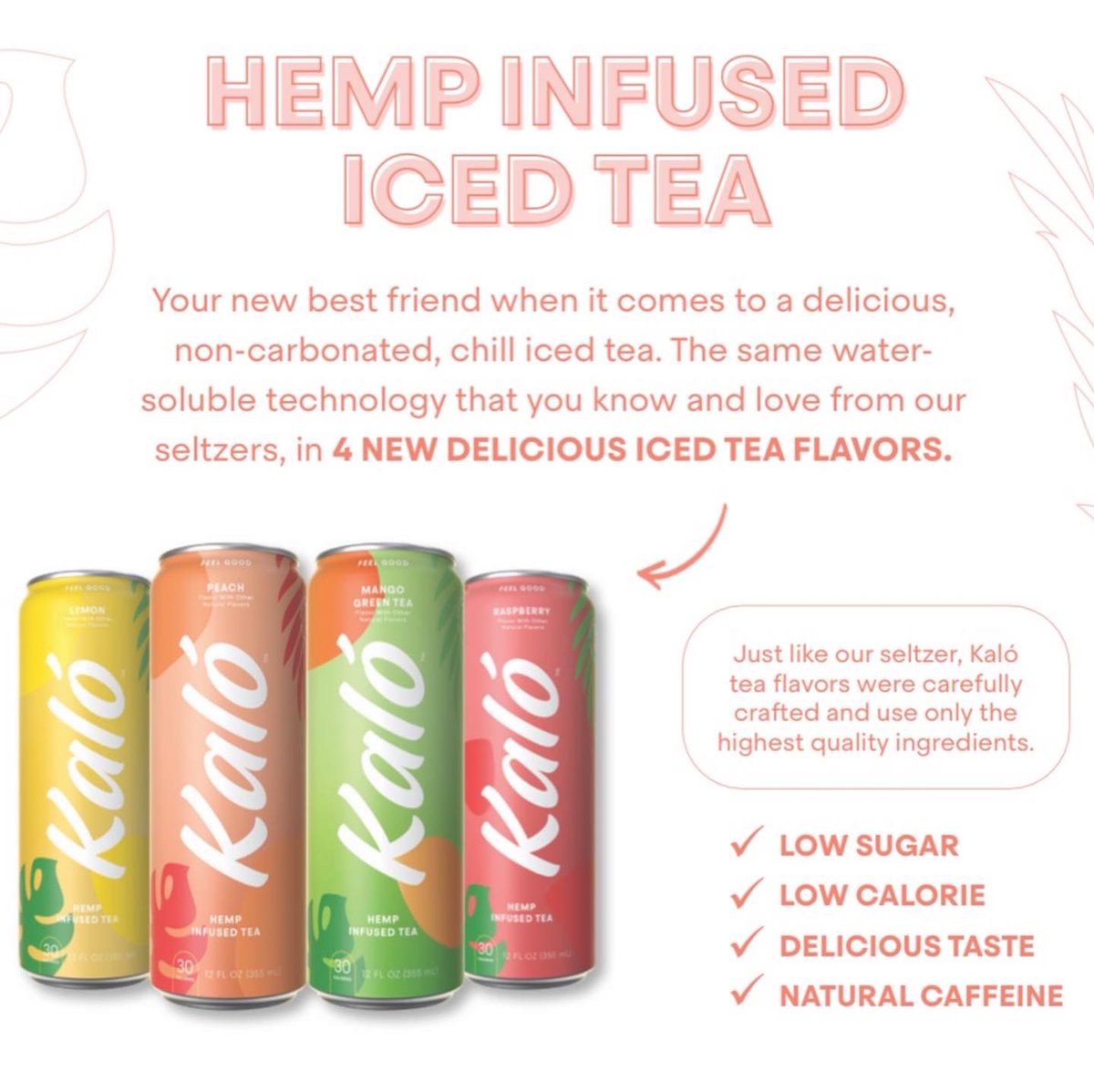 ShorePointDist's tweet photo. NOW AVAILABLE - NEW @drinkkalo #Hemp Infused Iced Teas! These #lowsugar , #lowcalorie , naturally caffeinated teas come in Peach, Mango, Raspberry, & Lemon. Look for them today!
#kalo #drinkkalo #hempseltzer #hemptealicious #hemptea #hempteame #cbd #jersey #jerseyshore #nj https://t.co/oI1Q9y3dGZ