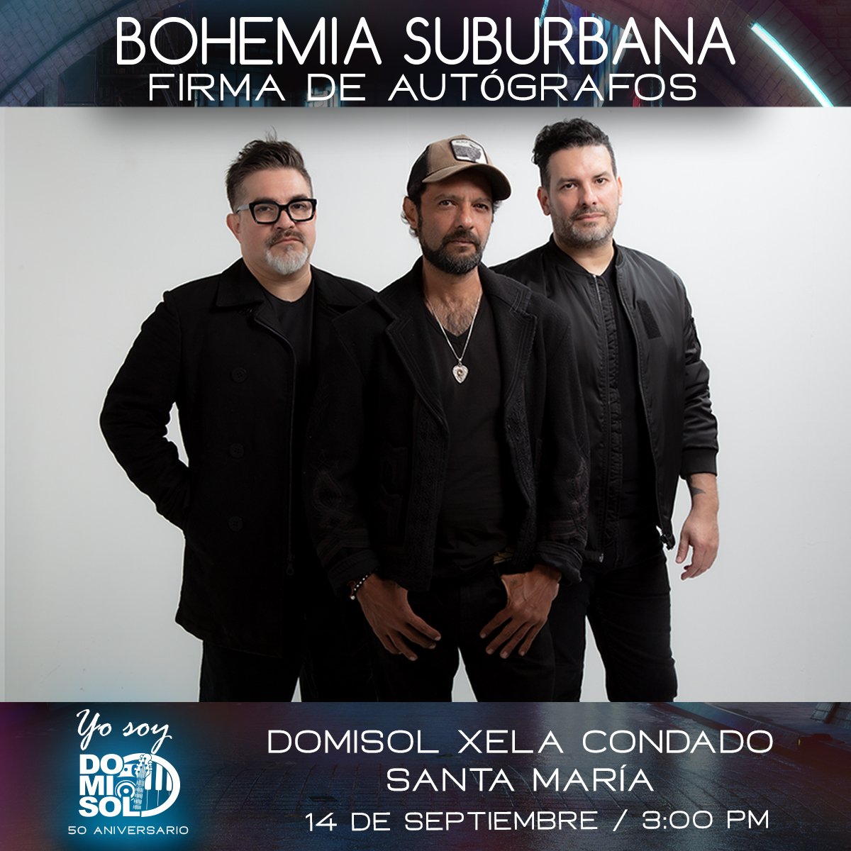 Iniciamos con nuestras actividades de aniversario, no te pierdas la firma de autógrafos con <a href="/bohemiasub/">Bohemia Suburbana</a> a las 15:00 hrs en nuestra sucursal DoMiSol Xela Condado este 14 de septiembre. Te esperamos.

#DoMiSol50Aniversario #YoSoyDoMiSol #Aniversario #BohemiaSuburbana