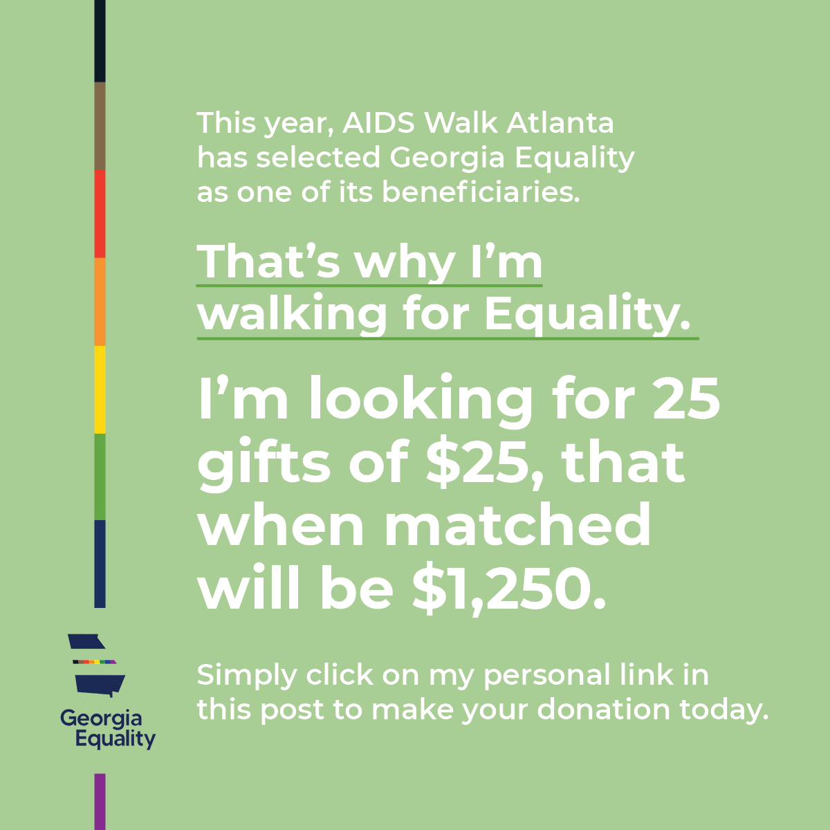 iam_samlandis's tweet photo. Hi ya'll! We've got less than two weeks left for our AIDS Walk fundraiser benefiting @GAEquality. This week I am looking for 25 gifts of $25 - when matched will be $1,250!
To donate visit: https://t.co/qScixeAPKo...
#atlanta #AIDSwalk #equality #lgbtqia #georgiaequality https://t.co/QgOwG5nZJB