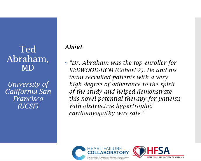 🎊MORE TOP Principal Investigators!! HUGE congrats to @MasriAhmadMD and Dr. Ted Abraham on being named TOP PIs of 2022 by the HFC and @HFSA! @UCSFCardiology @OHSUCardio @OHSUCardFellows Don't miss the HF Research Update at #HFSA2022! Full winner list: hfcollaboratory.com/awards/