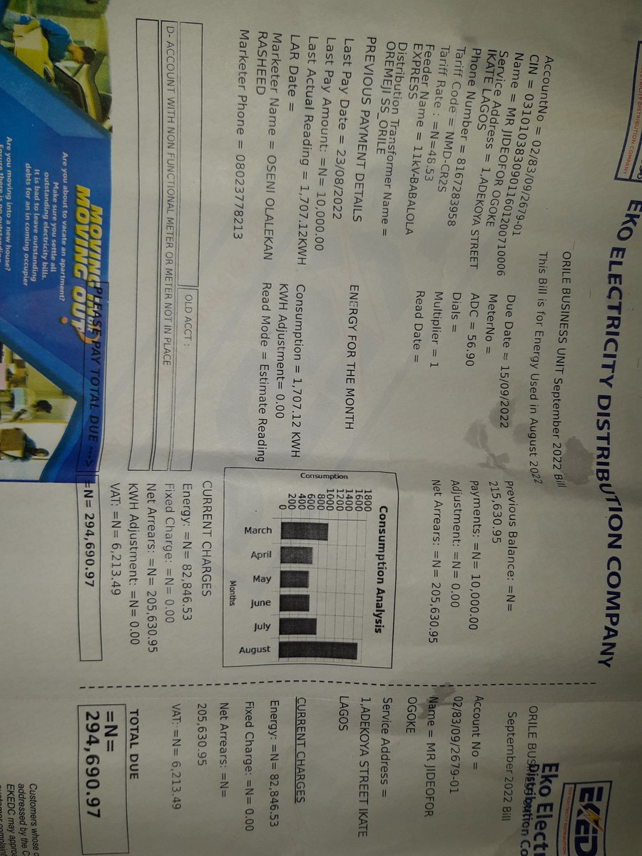 QIfechukwude's tweet photo. @NERCNG That's a bill for a 3bedroom flat only https://t.co/XL7dmDI0d8