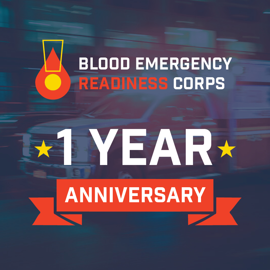 We are celebrating our first anniversary today! We have grown to 33 blood centers across 41 states, have been activated 4 times and stand ready to help following any emergency where additional support is needed.