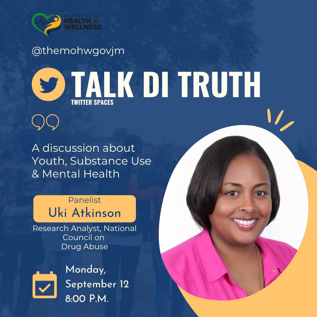 For a keen look at adolescent drug use, Mrs. Uki Atkinson, Research Analyst at the National Council on Drug Abuse will unravel the findings of recent data and pressing concerns. 

<a href="/christufton/">Dr. Chris Tufton</a> <a href="/julietcuthbert/">Juliet Cuthbert-Flynn MP, OLY</a>