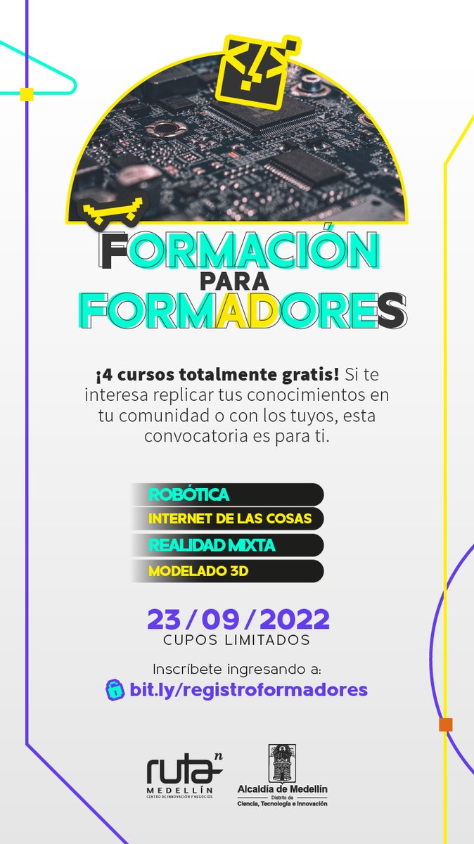 TecnoacademiaM's tweet photo. Participa este 23 de septiembre en estos 4 cursos gratuitos de Formación para Formadores. Link de inscripción: https://t.co/QR5lwLRSbZ https://t.co/wWokO9g6Gm