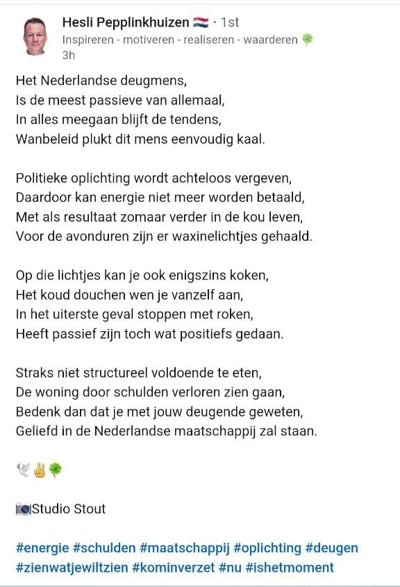 Maddy100suns's tweet photo. Een gedicht voor de deugers:
#energieprijzen #voedselcrisis #koudewinter #deugen https://t.co/7l1srsYvH2