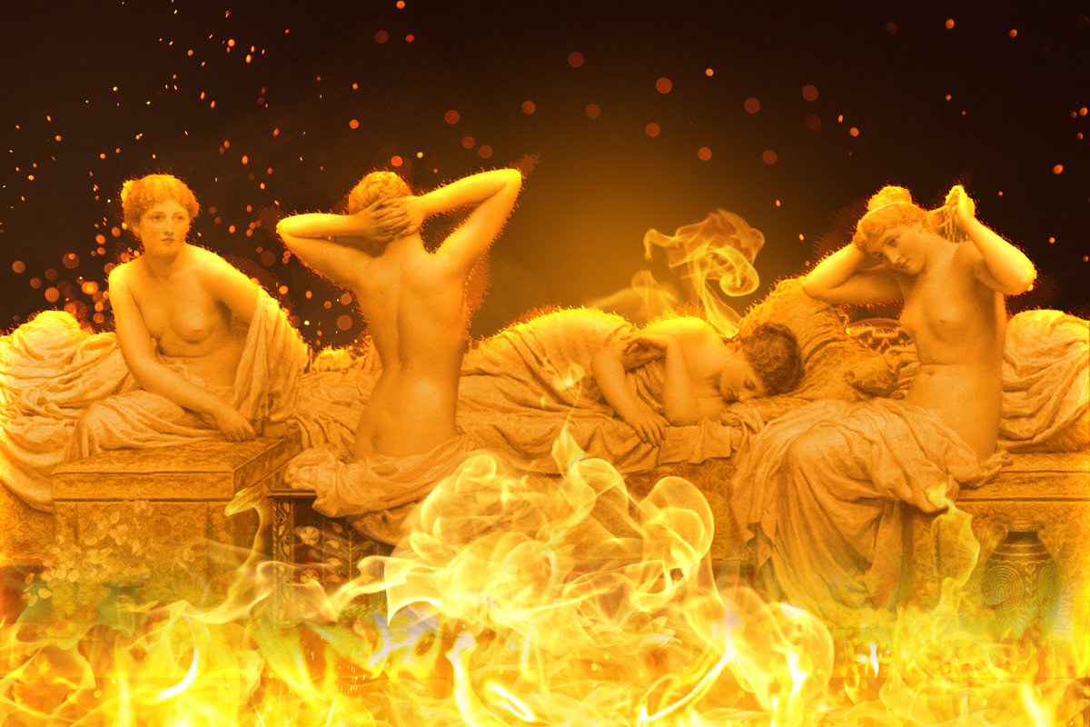 "Heatwave" 1/1
Original painting: A Summer Night, Albert Joseph Moore- 1890
30% of all sales go to breast cancer charities
#nfts #nft #nftart #nftcommunity #nftcollector #nftartist #breastcancer #charity