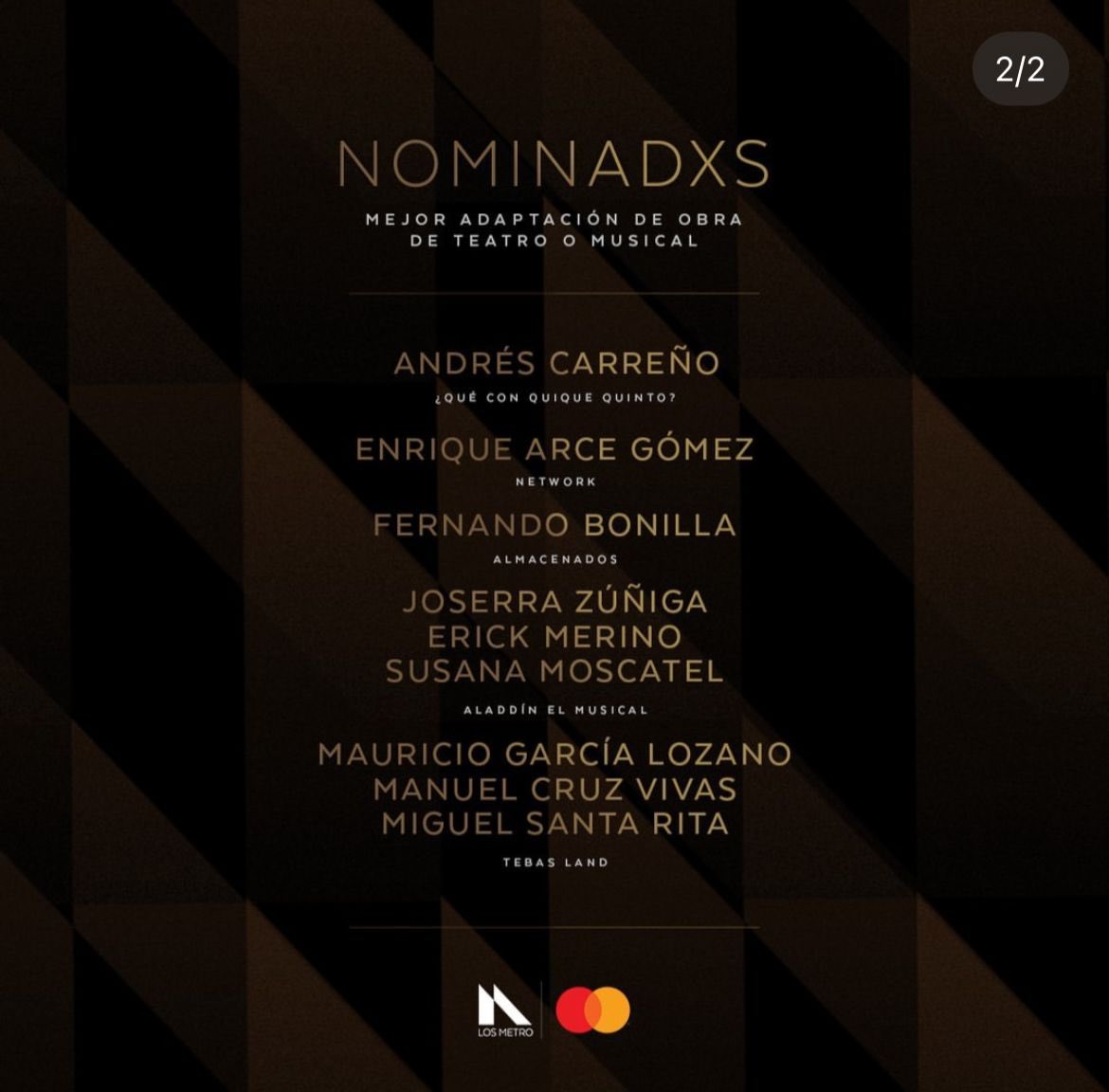 fdobonilla's tweet photo. ¡3 nominaciones para #Almacenados en @losmetromx! ¡Qué chido! https://t.co/2K9h7naEnj