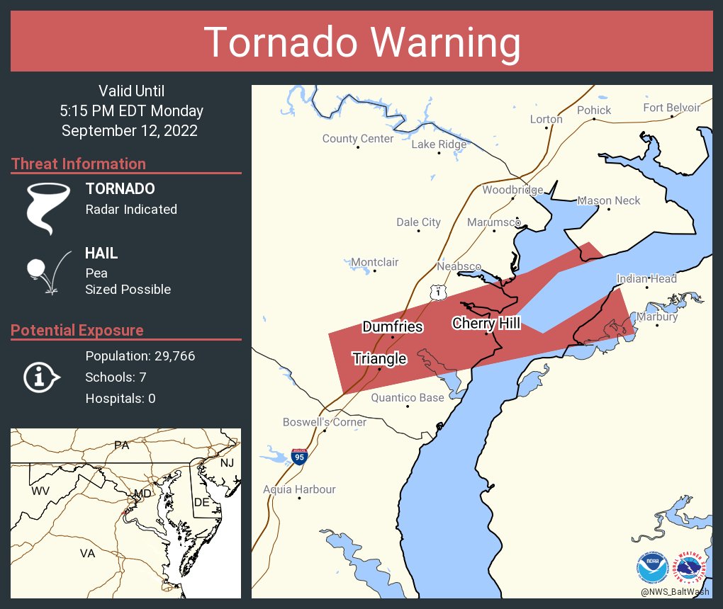 Tornado Warning including Cherry Hill VA, Triangle VA and Dumfries VA until 5:15 PM EDT