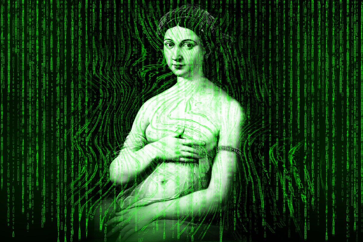 "Caught in the Matrix" 1/1
Original painting: La Fornarina, Raffaello- 1519
30% of every sale goes to breast cancer charities
#nfts #nft #nftart #nftcommunity #nftcollector #nftartist #breastcancer #charity