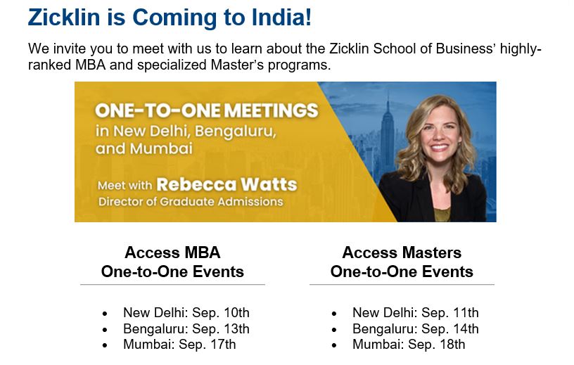 Baruch_Zicklin's tweet photo. Great news! The Baruch College Zicklin School of Business is coming to #India! We'll be in #NewDelhi, #bengaluru, and #mumbai starting 9/10.
Learn more about Zicklin's highly-ranked #MBA & Specialized #MSDegree programs.
RSVP today: https://t.co/bjP6oyHxDD #ZicklinBusiness https://t.co/3Sv3WrvcbT
