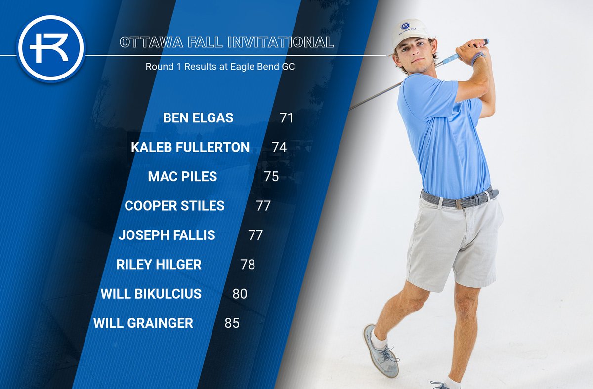 RockUGolf's tweet photo. Ben Elgas shoots 1-under 71 to lead the Hawks in the Ottawa Fall Invitational @EagleBendKS in Lawrence, KS.  #RockU #RUGolf https://t.co/dAgIgubYNt
