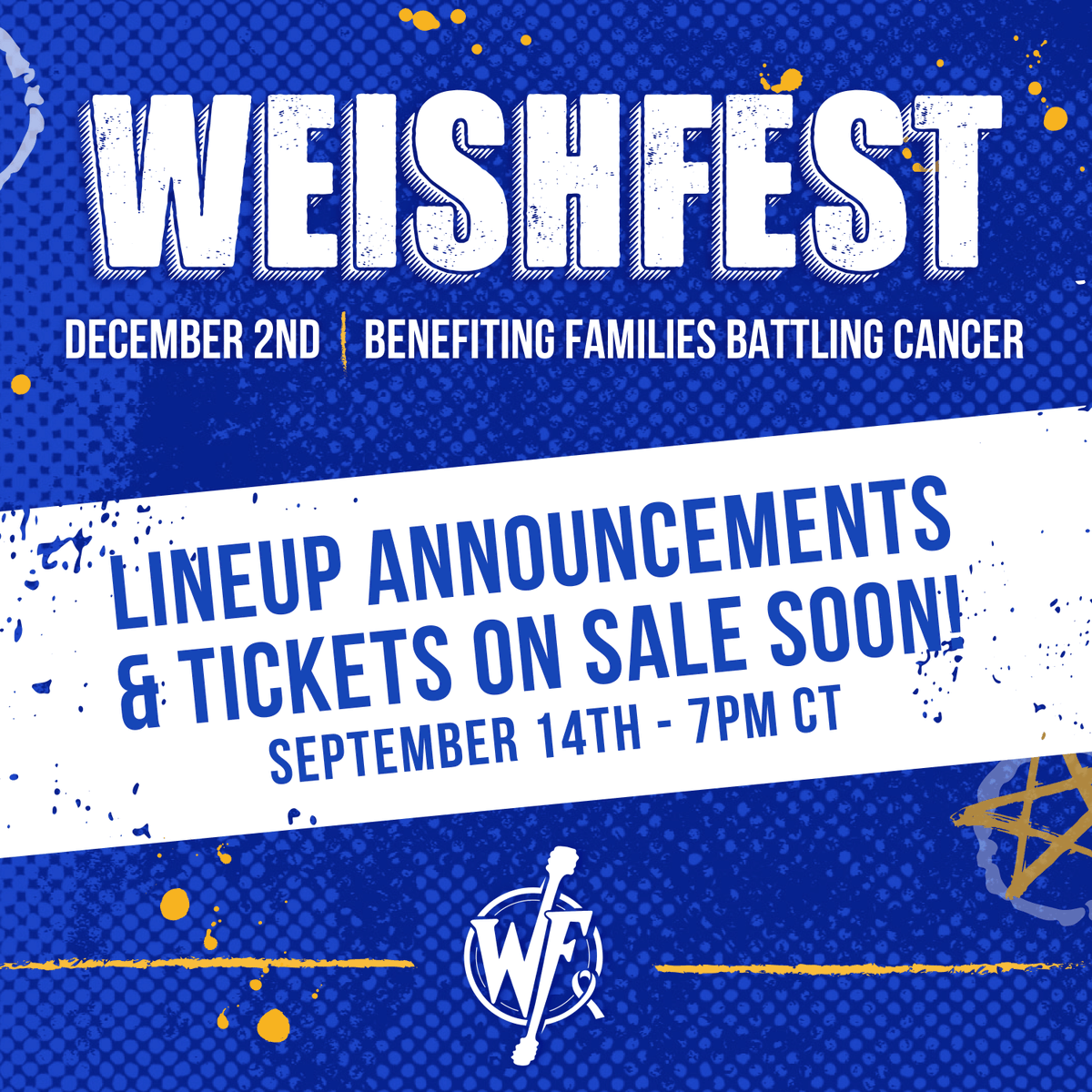 WeishFest's tweet photo. The first TWO WeishFest artists are to be announced and tickets dropping this week! Set that alarm and tag your WeishFest squad below. ⬇️

#weishfest #chicagoevents #chicagolivemusic #chicagocharity #payingitforward https://t.co/Yx3NGMhFq6