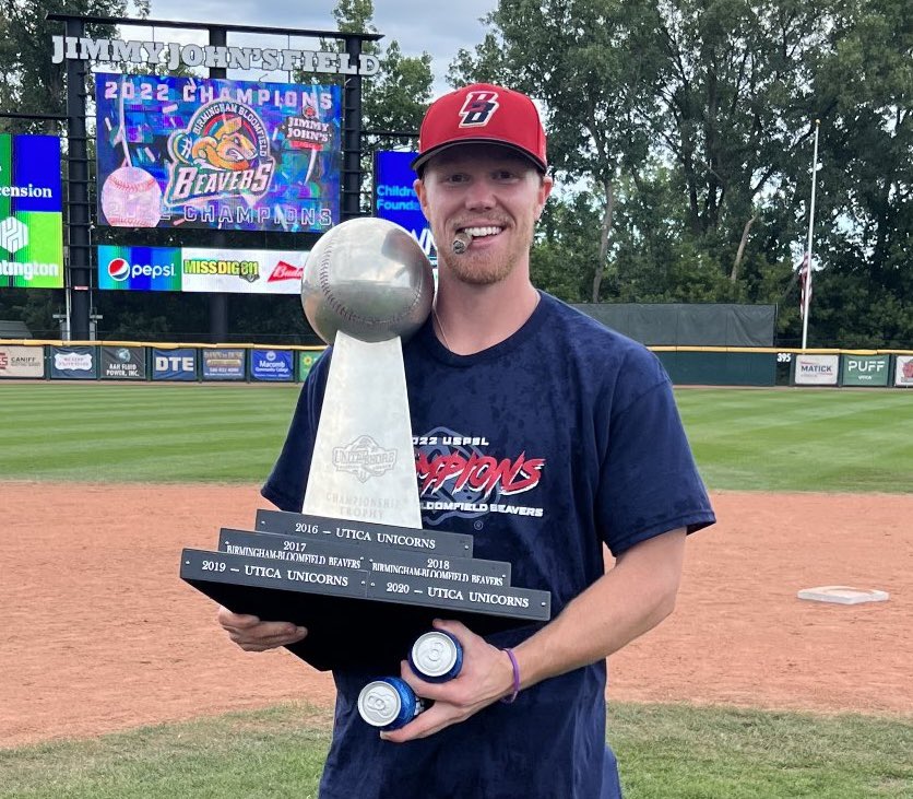 LorasBaseball's tweet photo. Luke Fennelly (‘22) is a @uspbl Champion 💍! Congrats @lukefenn23 and the Beavers on a great year! https://t.co/MosnlrJyCU