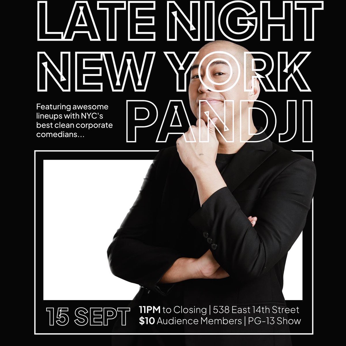 pandji's tweet photo. Eyo NYC.
I got 2 shows coming up. Thursday &amp; Saturday.
Come join the fun. https://t.co/p9Wt0Yji8l