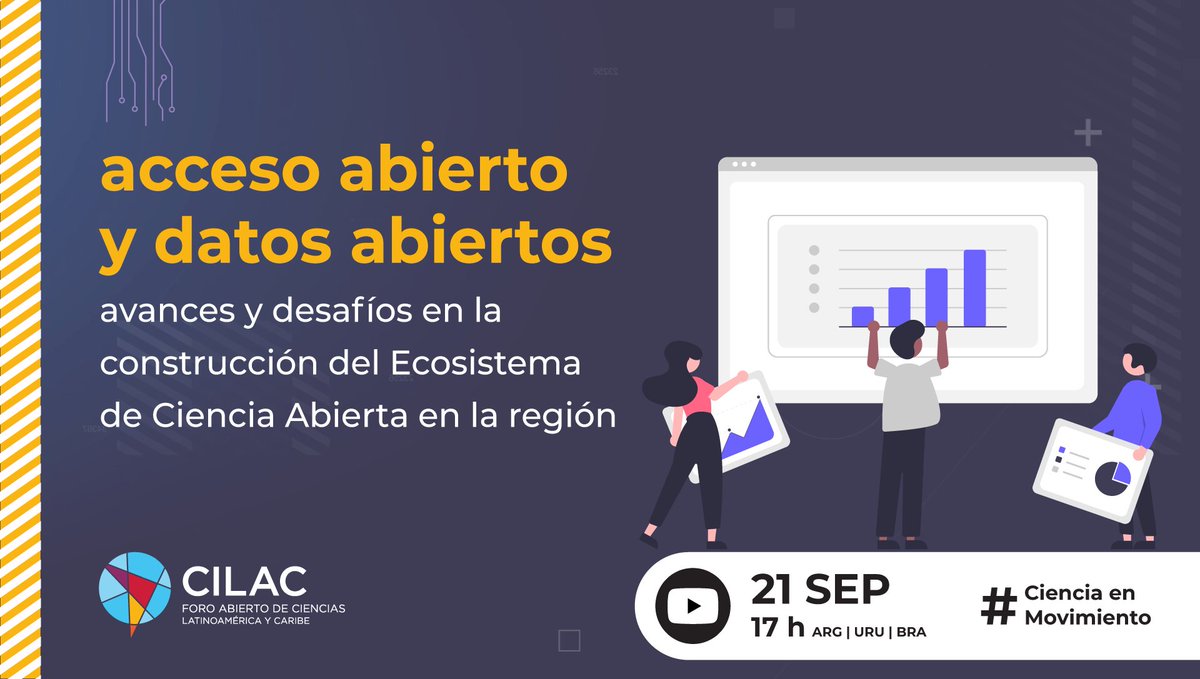 💻 ENCUENTRO VIRTUAL Nuestro próximo encuentro será sobre el rol del acceso abierto y datos abiertos para construir el ecosistema de ciencia abierta en la región 👨‍💻 👉 @ariannabec 👉 @lmatas 👉 @asolsantos 👉 modera @ganllo 🗓️ 21 SEP - 17 h 🇦🇷🇺🇾🇧🇷 ➕ forocilac.org/21-sep-acceso-…