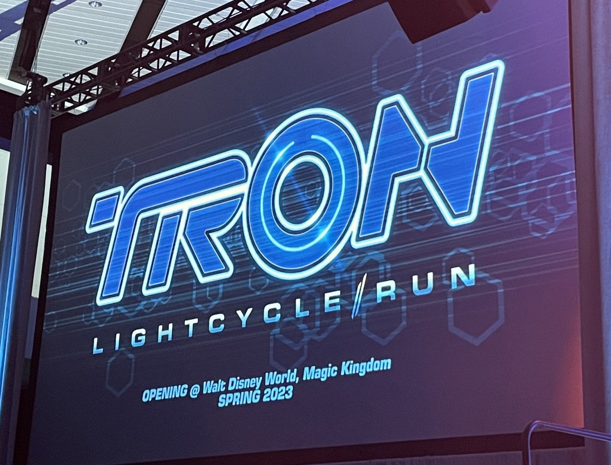 boxleitnerbruce's tweet photo. Had a little test drive of the lightcycle at #D23Expo. 

#TRON Lightcycle Run opens at @WaltDisneyWorld in Spring 2023. https://t.co/JiC73RWmm9