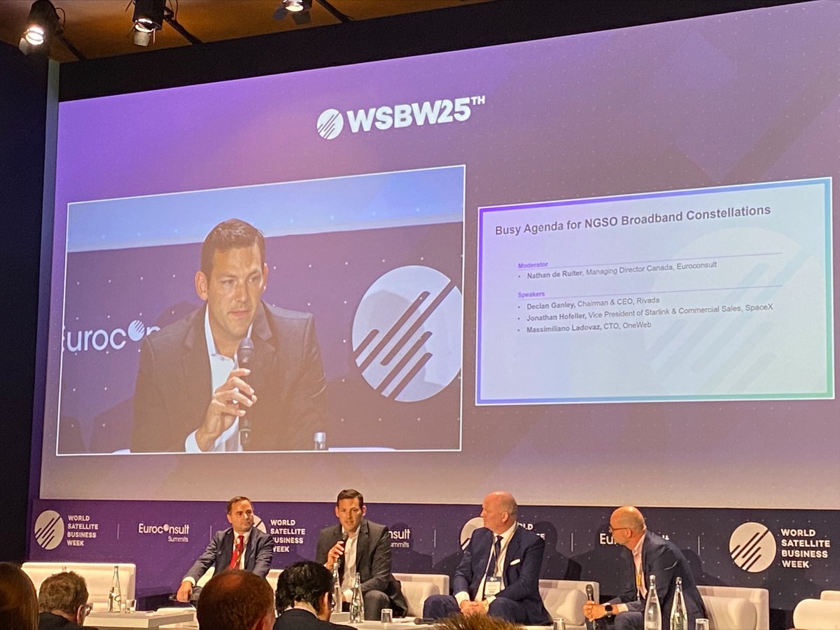sspi's tweet photo. SpaceX’s Jonathan Hofeller tells the #WSBW audience that massive bandwidth makes committed information rates irrelevant.
@SpaceX
#WorldSatelliteBusinessWeek https://t.co/bYNVUAzlsv