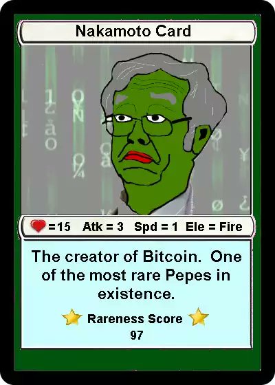 LeonidasNFT's tweet photo. Rare Pepe Nakamoto Card sold for 90Ξ ($155,230.20) 1hr 18m ago.

This is the third Nakamoto Card sale this week 👀 https://t.co/qHiA4golah