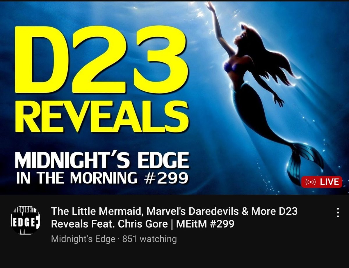 GNinjuh's tweet photo. 🌚#MidnightsEdgeInTheMorning🌞 #0299
D23 REVEALS
#TheLittleMermaid | #DareDevil & More
#D23 #Reveals Feat. @ThatChrisGore
ON THE EDGE:
@Midnights_Edge/@AndreEinherjar
@ThomasConnorsJr 💿
@CultureCasino
& YOU #MidNighters!
#Marvel
#Disney
#SheHulk
https://t.co/ZL4lHXKlm1 https://t.co/bIjbDVrLjs