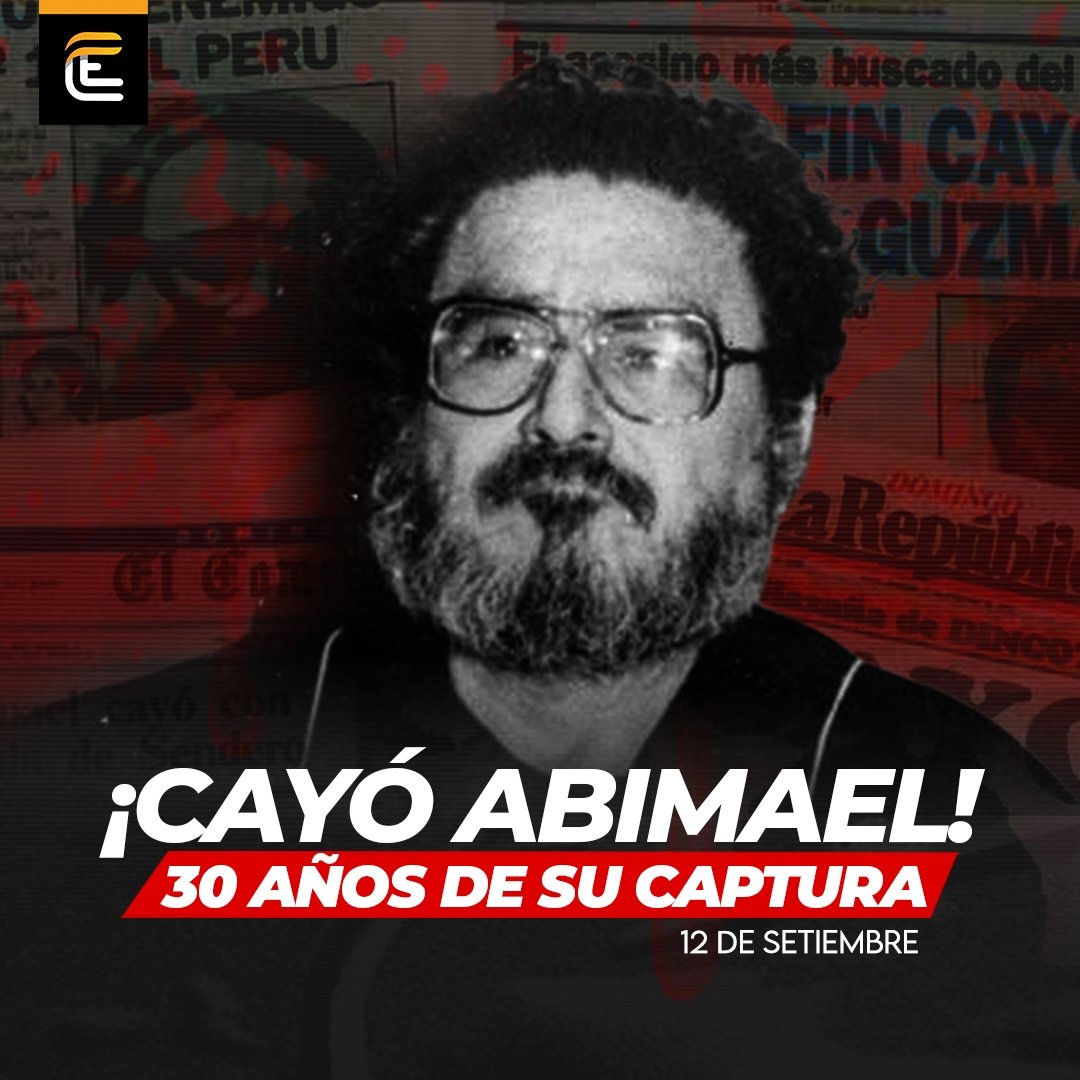 Encauceorg's tweet photo. #CapturaDelSiglo 🇵🇪 | Este 12 de septiembre se cumple un nuevo aniversario de ‘La Captura del Siglo’, el día en que la Policía Nacional del Perú (PNP) detuvo al genocida y cabecilla terrorista Abimael Guzmán, y a la cúpula de Sendero Luminoso.
#TerrorismoNuncaMás.
#GEIN #12Set https://t.co/f2J27aoypX