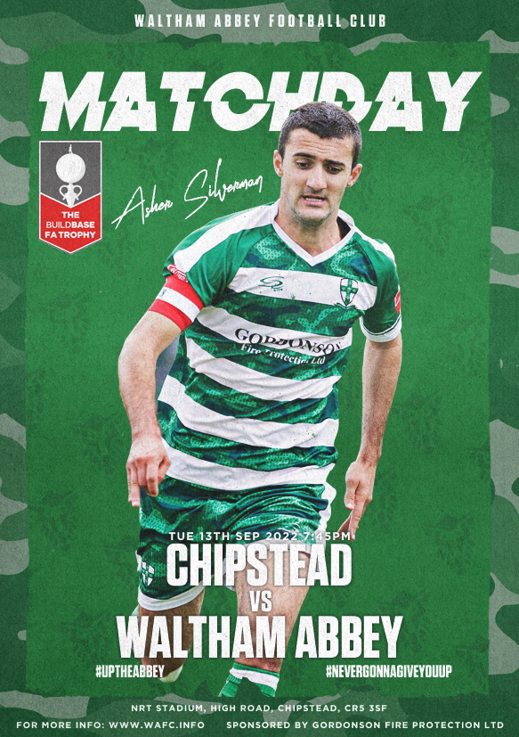 walthamabbeyfc's tweet photo. 💚⚽️MATCHDAY⚽️💚

🆚: @chipsteadfcsurr 
🏆: #FATrophy 
⏰: 7:45PM
🏟️: NRT Stadium, CR5 3SF

#UpTheAbbey #NeverGonnaGiveYouUp https://t.co/ku1zxtYEgd
