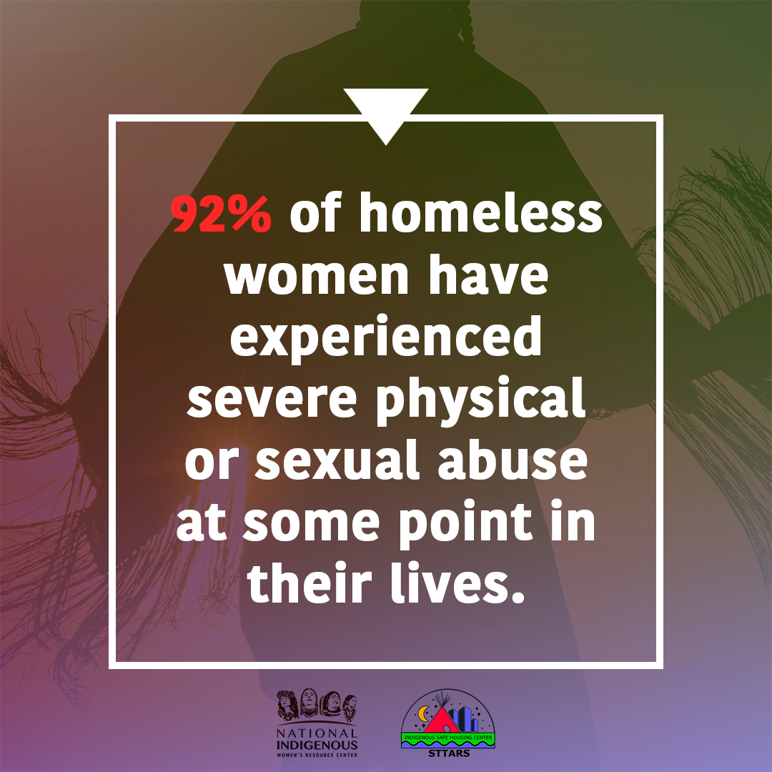 niwrc's tweet photo. 92% of homeless women have experienced severe physical or sexual abuse at some point in their lives. Native women need support, resources, and safe spaces to heal. 

Learn More: https://t.co/3OrbxVG9QK
#WomenAreSacred #DVAM22 #SpeakTruthtoDVAM https://t.co/kObbgfAyrc