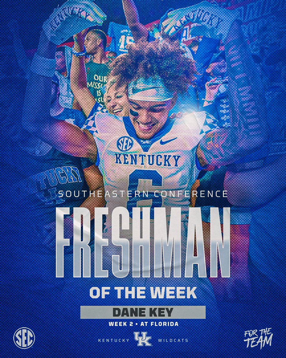 Dane Key celebrating the win at Florida. Southeastern Conference Freshman of the Week for Wee 2 at Florida.