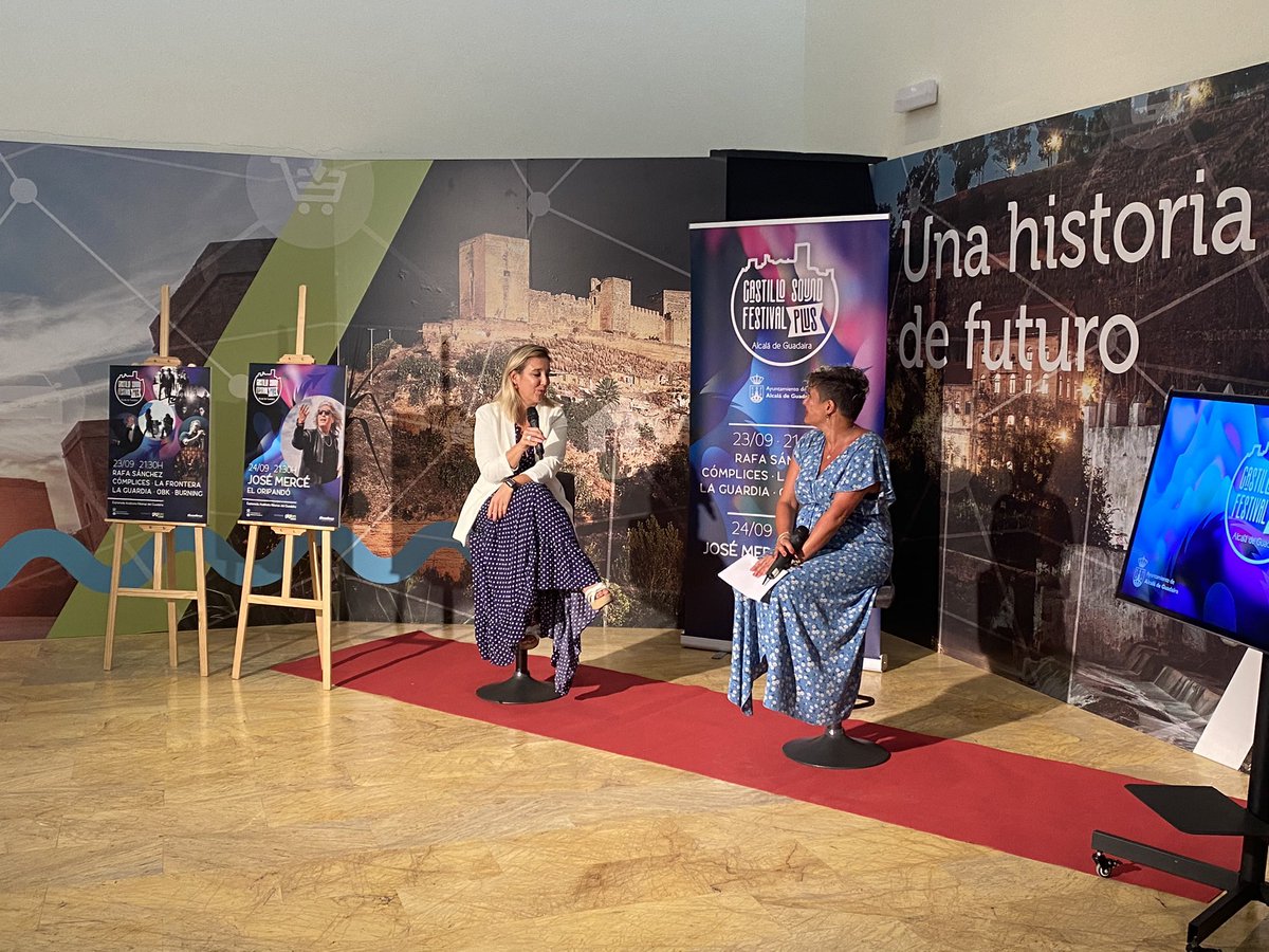 riberasguadaira's tweet photo. Presentación en el @riberasguadaira por parte de la alcaldesa de #alcaladegudaira @anaisabel_jc “Castillo SOUND Festival Plus”. Lujo de cartel en el mejor entorno posible. https://t.co/mUfbHe2fQp