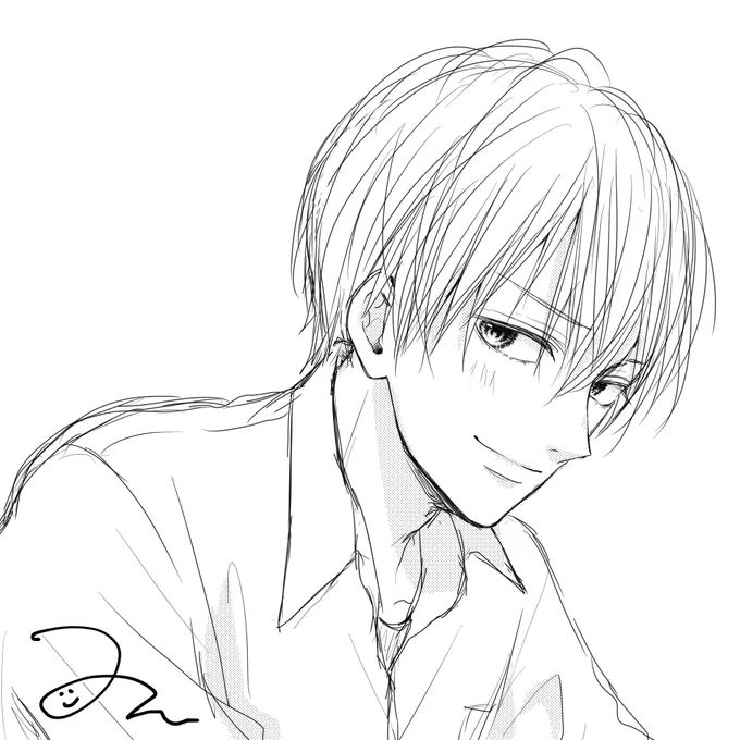 もっと爽やかな笑顔を描きたかったのに
なんではにかんでるんだきみは。 