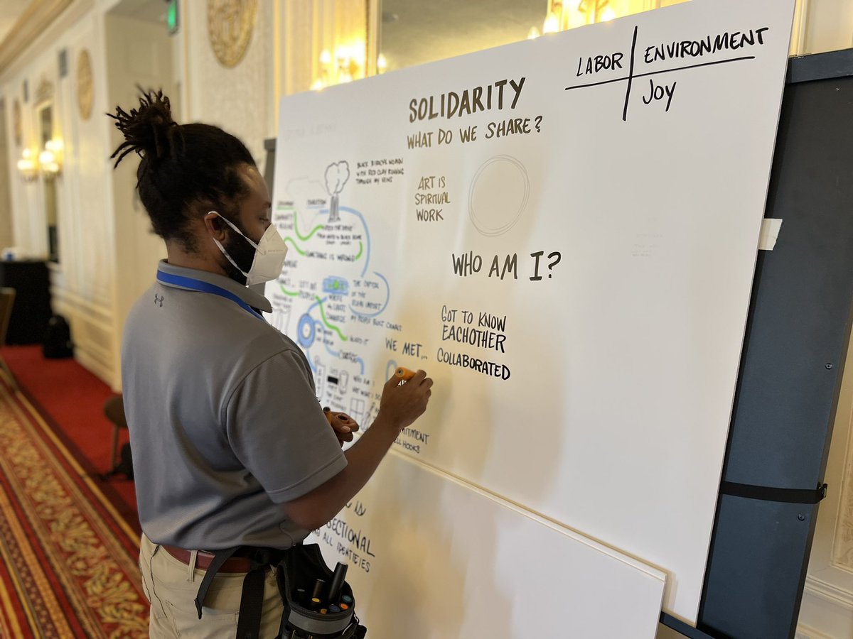 Transforming urban #stormwater &amp; #wastewater systems is the focus of our #KresgeCREWS convening. Letitia Carpenter &amp; @Benny_Starr of <a href="/USWaterAlliance/">US Water Alliance</a> are leading us in a storytelling circle. Ask yourself: Who am I before this work begins? Who do I want to be when this work ends?