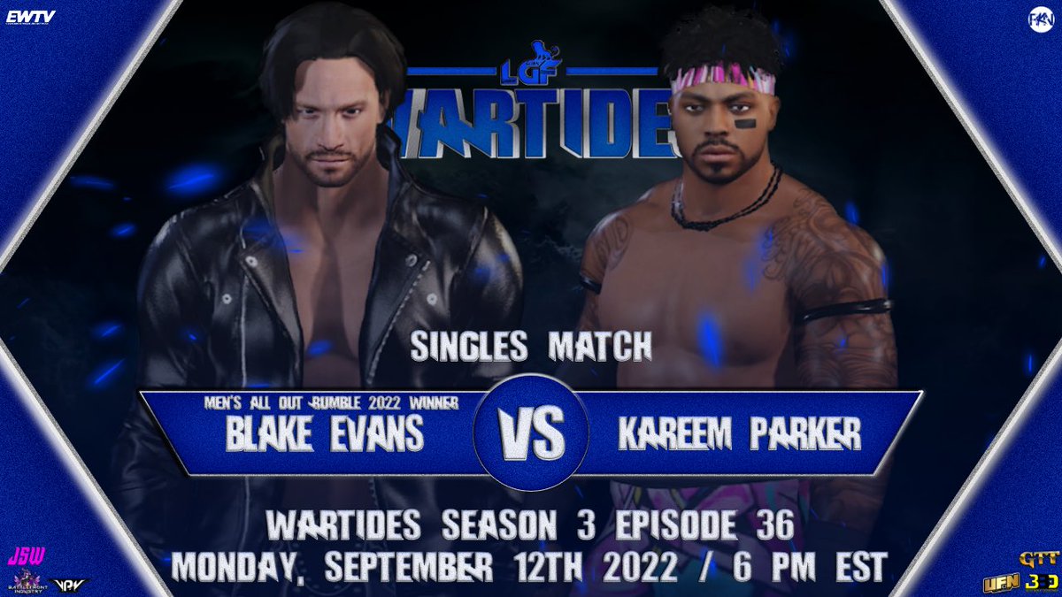LGFederation's tweet photo. ☠️Bebe Ka$h vs Vanessa Virus (Future’s End Pick Your Poison)
🔵Blake Evans vs Kareem Parker 
❔Cheryl Sage vs X
🥇End of Heartache vs Blood Money Inc (WarTides Contender Match for the LGF World Tag Team Championships) - MAIN EVENT https://t.co/A7bpgRR1IJ