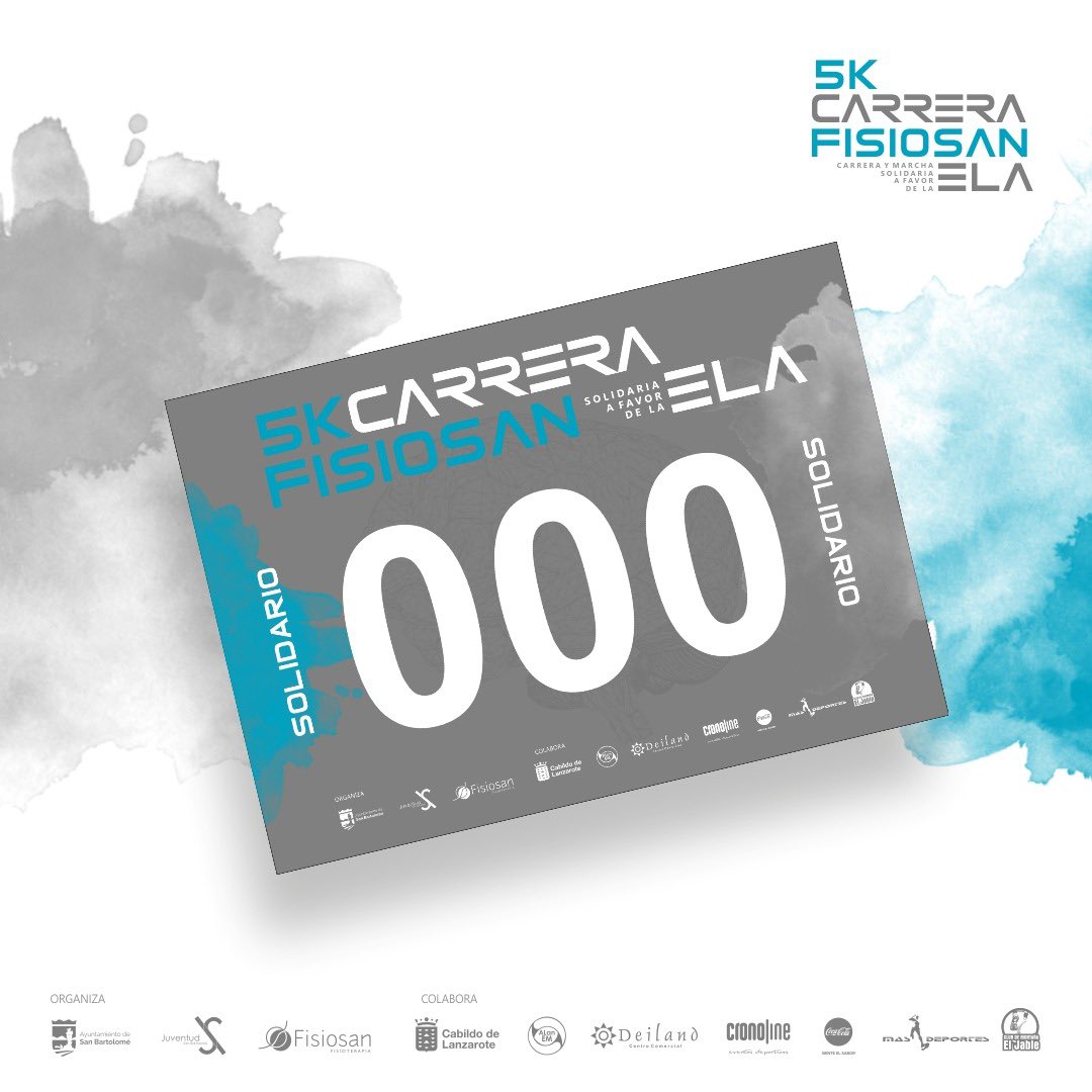 DORSAL SOLIDARIO

Para todos los que quieran aportar su granito de arena en la visibilidad de la ELA colaborando con #Alanemlanzarote hemos puesto a su disposición los dorsales solidarios 👇🏼

m.facebook.com/story.php?stor…

Comparte 🙏🏼 💚