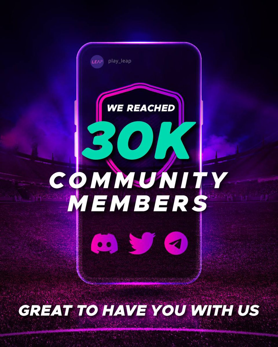 Play_Leap's tweet photo. NEW COMMUNITY LEVEL UNLOCK! 
We reached 30k followers on our communities, You guys are legends!
Let's #LEAP to the moon!

#LEAP #leapin #playleap #Play2Earn #P2E #P2EGame #gameofskills #sporttalent #playgrowearn #talentdiscover #sports #sport #sportslegend https://t.co/RiNbm2wFCe