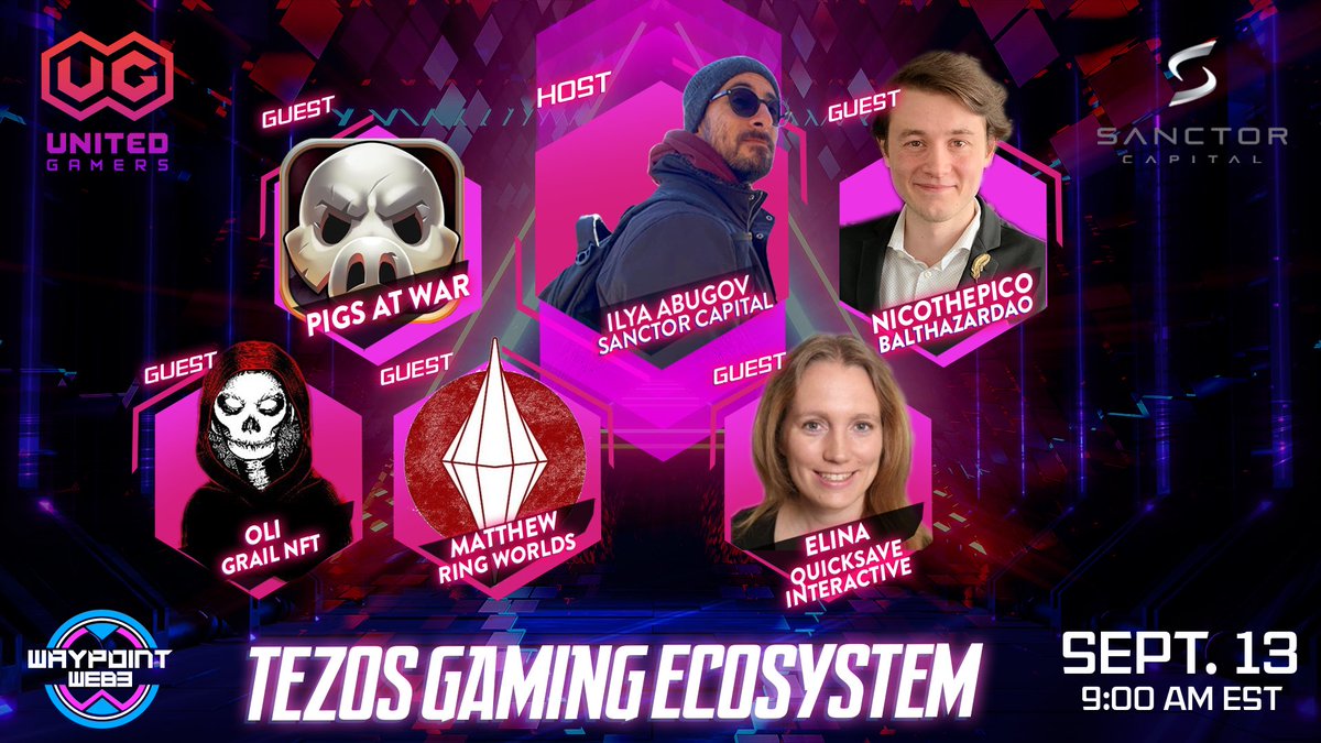 AbugovIlya's tweet image. Tune into tomorrow’s #WaypointWeb3 to learn about the @tezos #BlockchainGaming ecosystem from:

@yonder_ @QuicksaveLtd 
@MalrothN @GrailNFTProject 
@mtsirides1 @NFTRingWorlds 
@pigsatwar 
@NicoThePico @BalthazarDao 

Link: